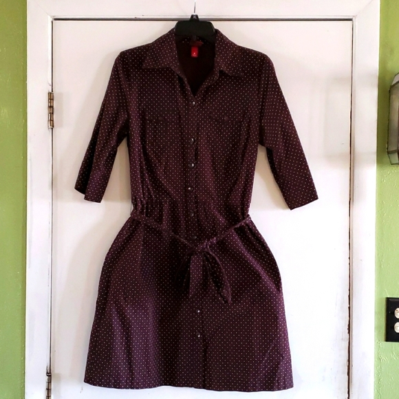 Brown Dress with white polka-dot - Picture 1 of 3